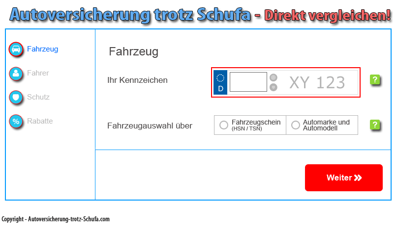 Autoversicherung ohne Schufa Auskunft 2025 zu 100%